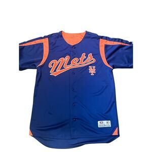 Vintage New York Mets Jersey Men's Size M Blue Orange MLB Baseball Retro Classic
